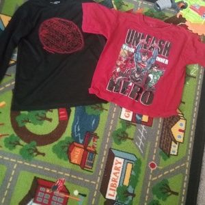 Boys Red and black shirts